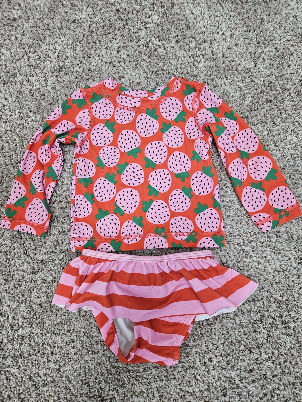 Hannah Andersson Two Piece Rashguard And Ruffle Bottom Set 18-24m NWOT